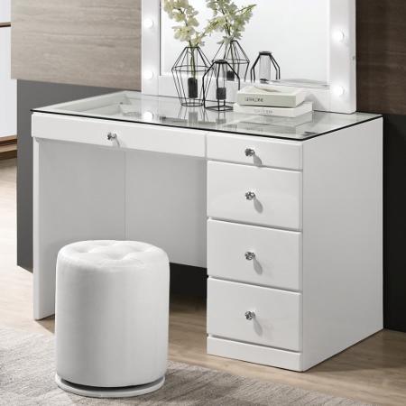 Crown Mark Morgan 5-Drawer Vanity Table B4851WH-91-BASE/B4851WH-91-TOP IMAGE 1