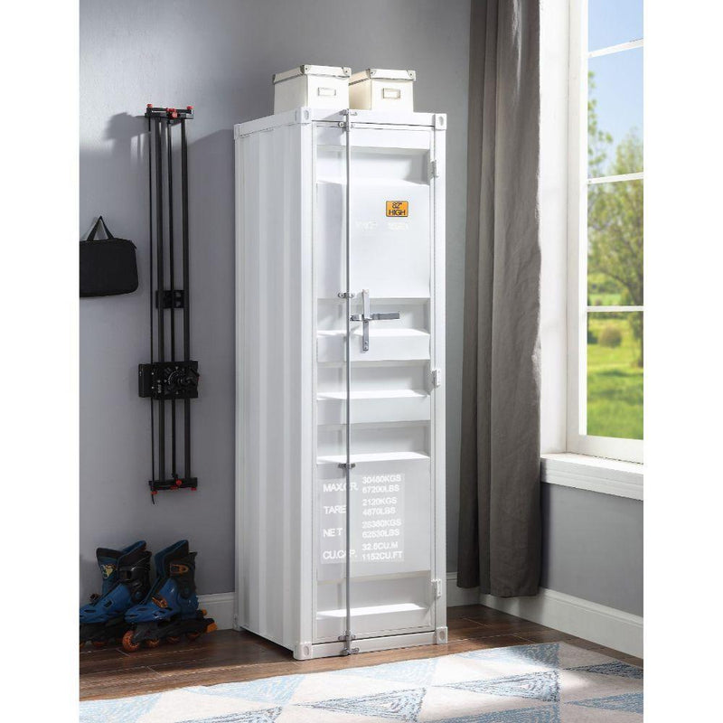 Acme Furniture Cargo 35911 Wardrobe (Single Door) - White IMAGE 1