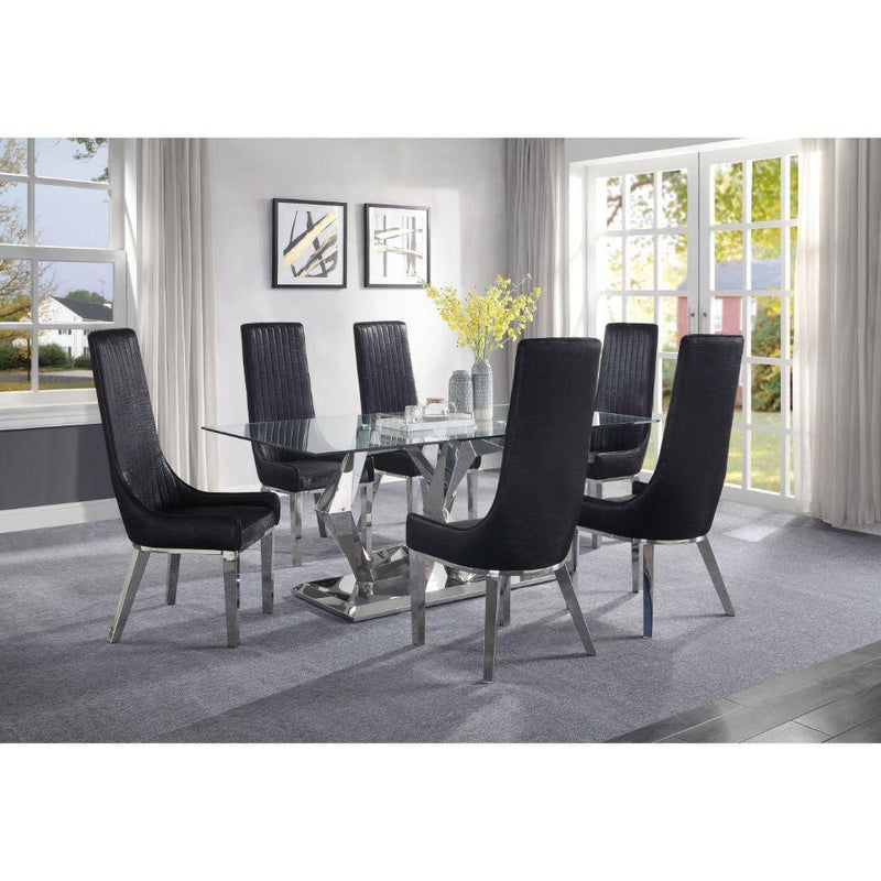 Acme Furniture Gianna Dining Table with Glass Top and Pedestal Base 72470 IMAGE 5