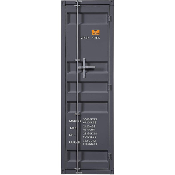 Acme Furniture Cargo 35926 Wardrobe (Single Door) - Gunmetal IMAGE 1