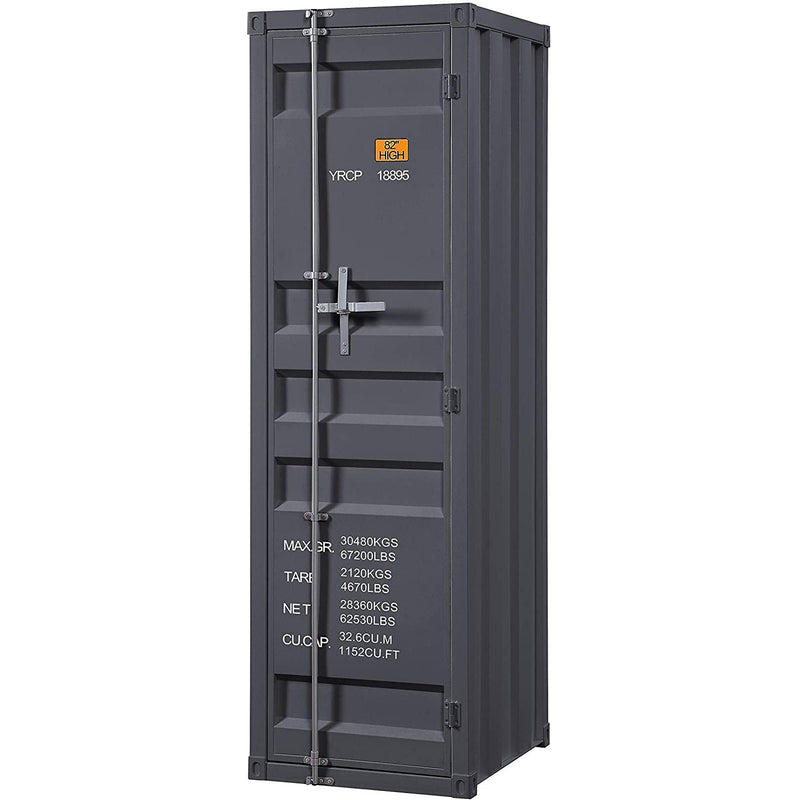 Acme Furniture Cargo 35926 Wardrobe (Single Door) - Gunmetal IMAGE 2