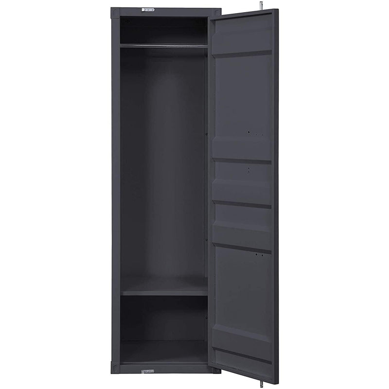 Acme Furniture Cargo 35926 Wardrobe (Single Door) - Gunmetal IMAGE 3