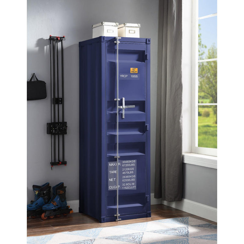Acme Furniture Cargo 35941 Wardrobe (Single Door) - Blue IMAGE 5