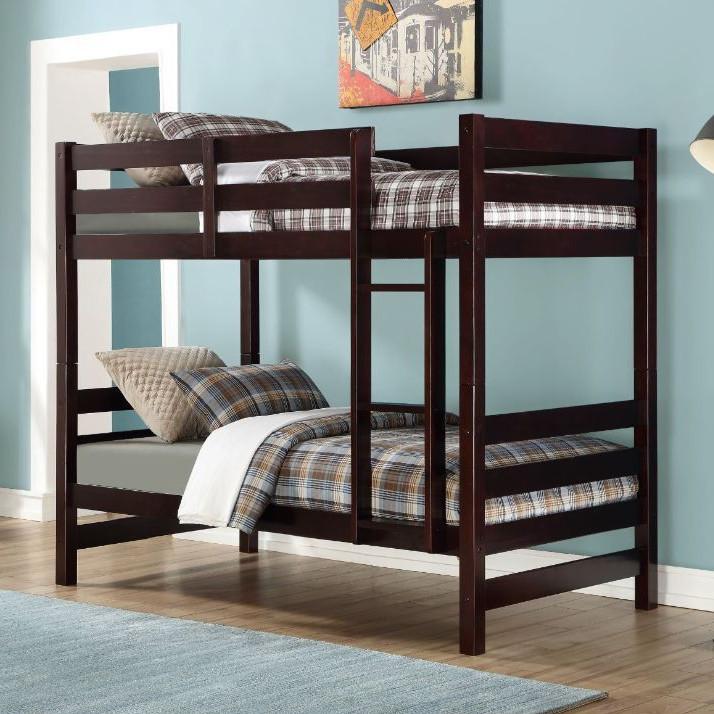 Acme Furniture Ronnie 37775 Twin Over Twin Bunk Bed - Espresso IMAGE 1