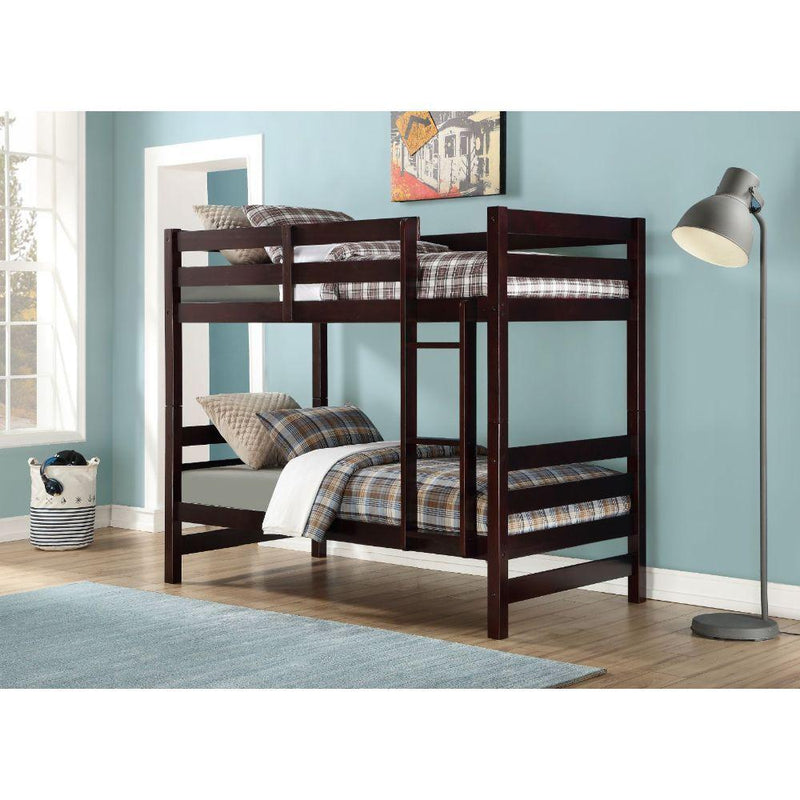 Acme Furniture Ronnie 37775 Twin Over Twin Bunk Bed - Espresso IMAGE 2