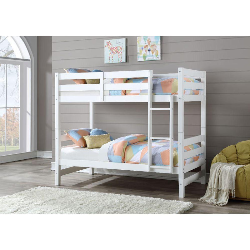 Acme Furniture Ronnie 37785 Twin Over Twin Bunk Bed - White IMAGE 2