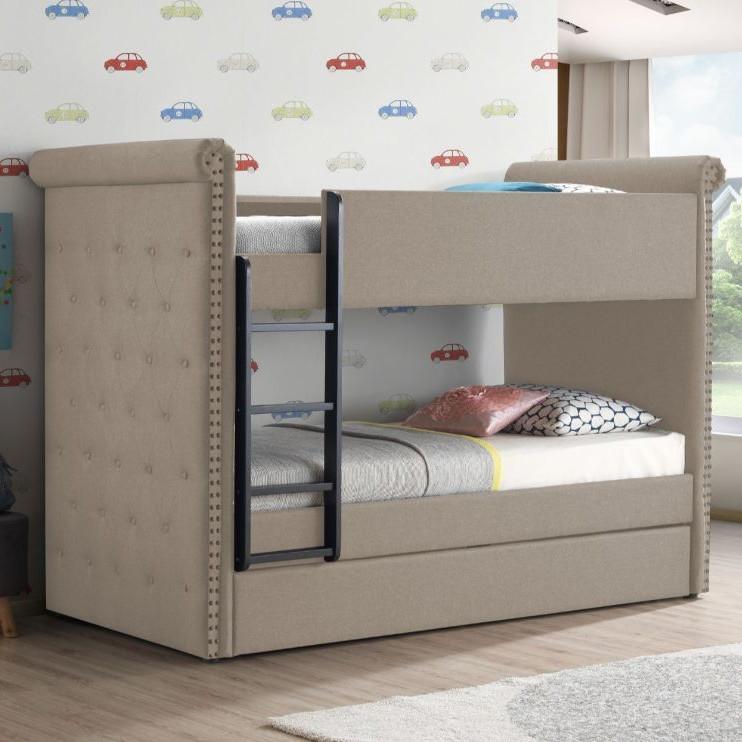 Acme Furniture Romana II 37850 Twin Over Twin Bunk Bed & Trundle - Beige IMAGE 1
