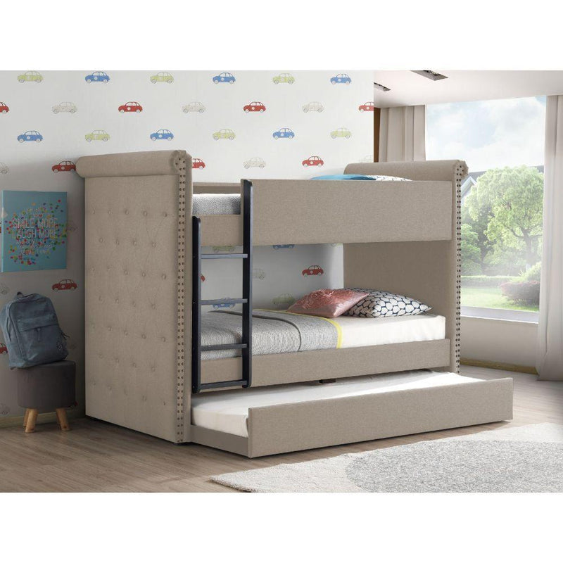 Acme Furniture Romana II 37850 Twin Over Twin Bunk Bed & Trundle - Beige IMAGE 3
