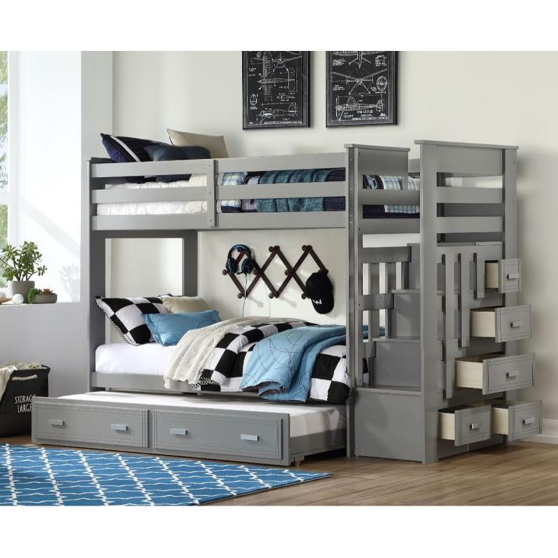 Acme Furniture Allentown 37870 Twin Over Twin Bunk Bed iwth Trundle & Storage IMAGE 1
