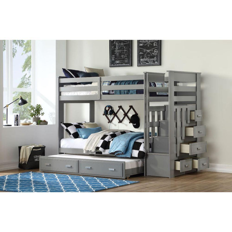 Acme Furniture Allentown 37870 Twin Over Twin Bunk Bed iwth Trundle & Storage IMAGE 2