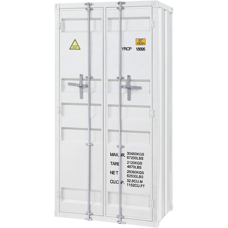 Acme Furniture Cargo 37889 Wardrobe (Double Door) - White IMAGE 2