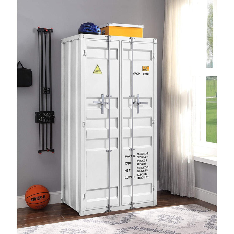 Acme Furniture Cargo 37889 Wardrobe (Double Door) - White IMAGE 5