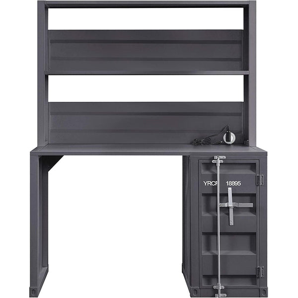 Acme Furniture Cargo 37897 Desk & Hutch - Gunmetal IMAGE 1