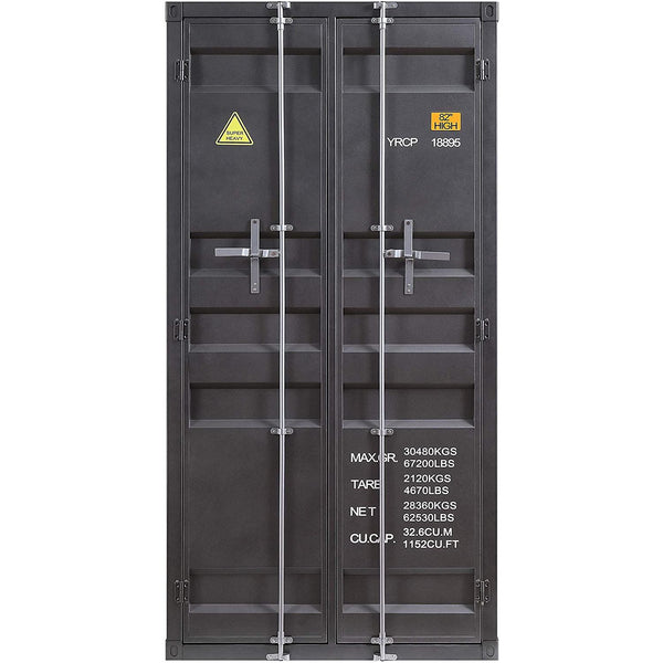 Acme Furniture Cargo 37899 Wardrobe (Double Door) - Gunmetal IMAGE 1