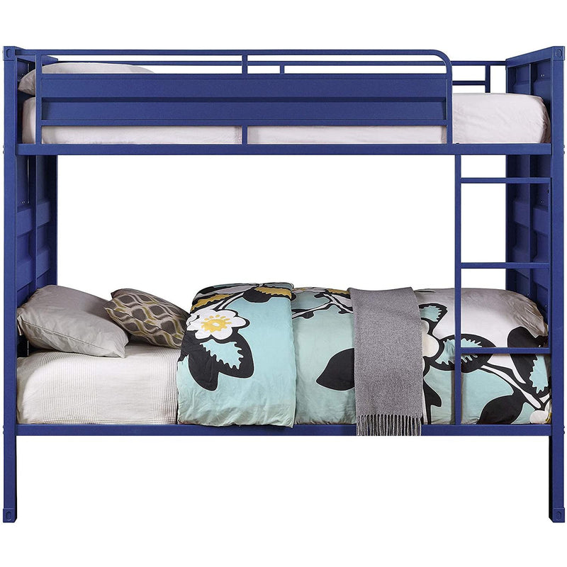 Acme Furniture Cargo 37900 Twin Over Twin Bunk Bed - Blue IMAGE 1