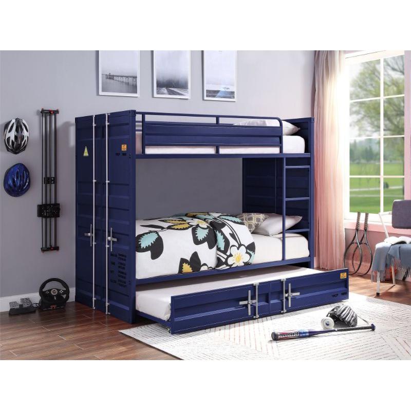 Acme Furniture Cargo 37900 Twin Over Twin Bunk Bed - Blue IMAGE 2