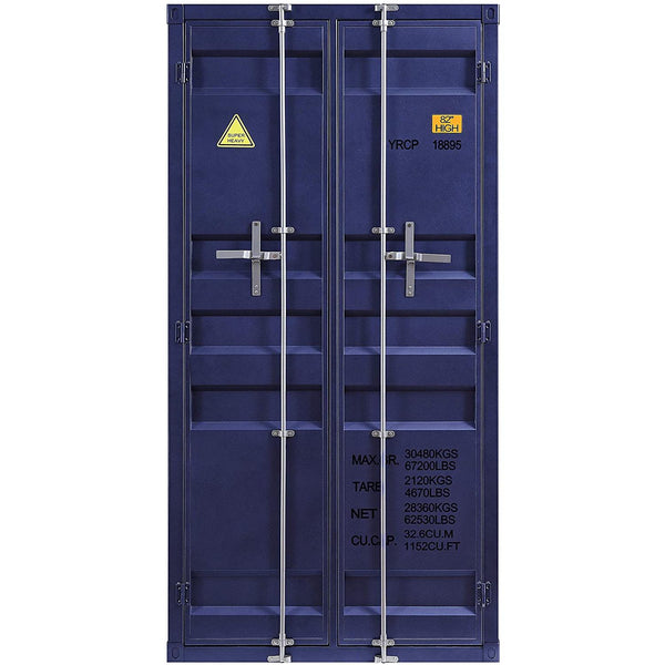 Acme Furniture Cargo 37909 Wardrobe (Double Door) - Blue IMAGE 1