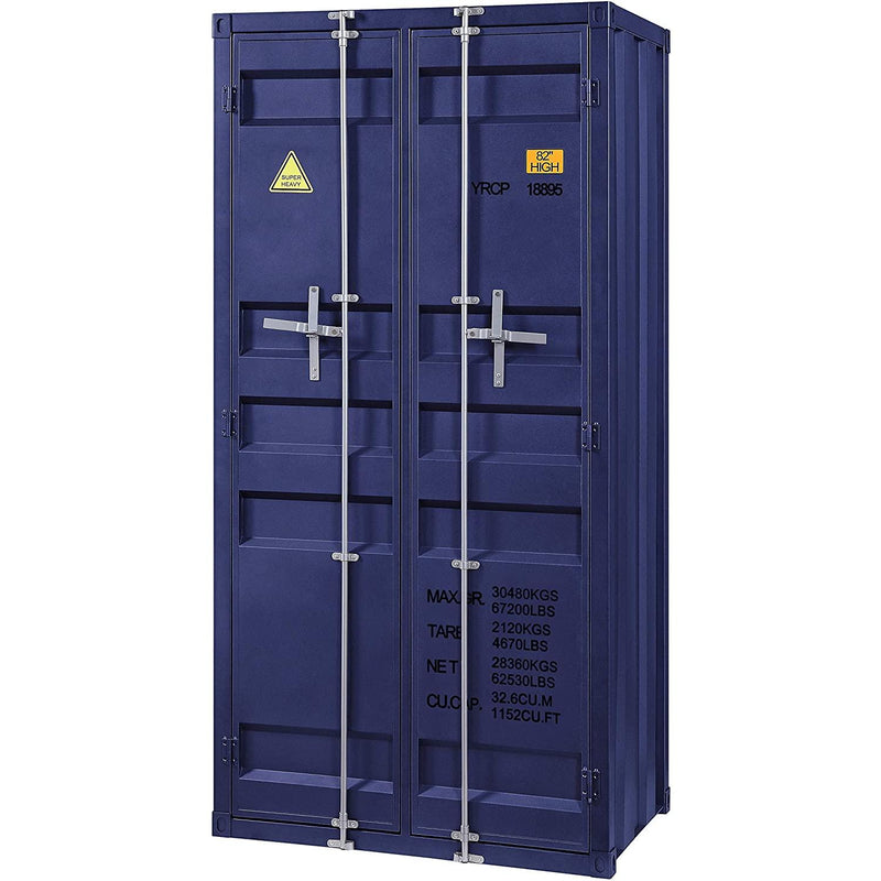 Acme Furniture Cargo 37909 Wardrobe (Double Door) - Blue IMAGE 2