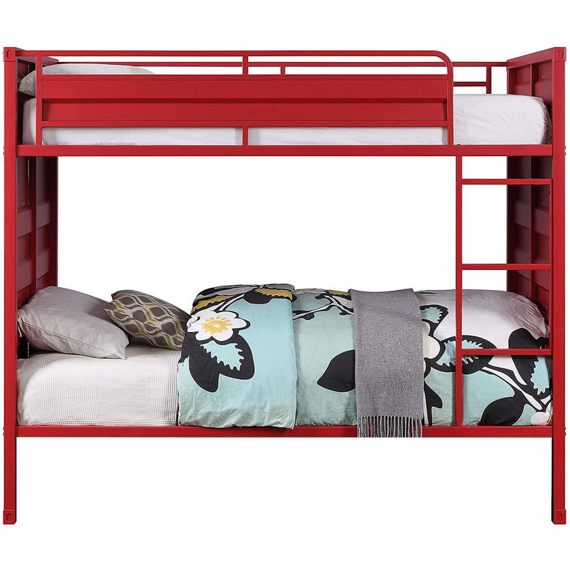 Acme Furniture Cargo 37910 Twin Over Twin Bunk Bed - Red IMAGE 1