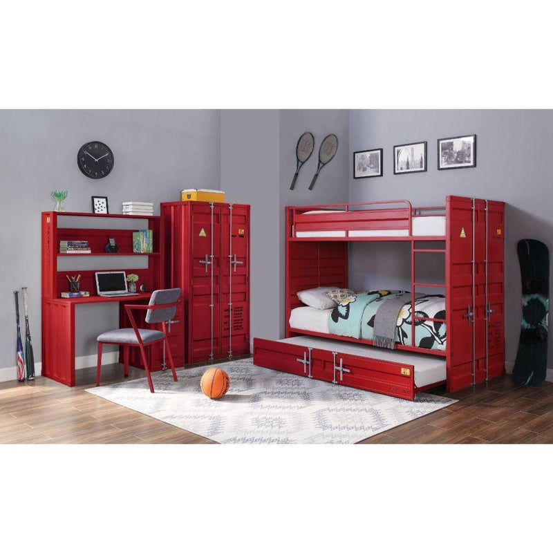 Acme Furniture Cargo 37910 Twin Over Twin Bunk Bed - Red IMAGE 3