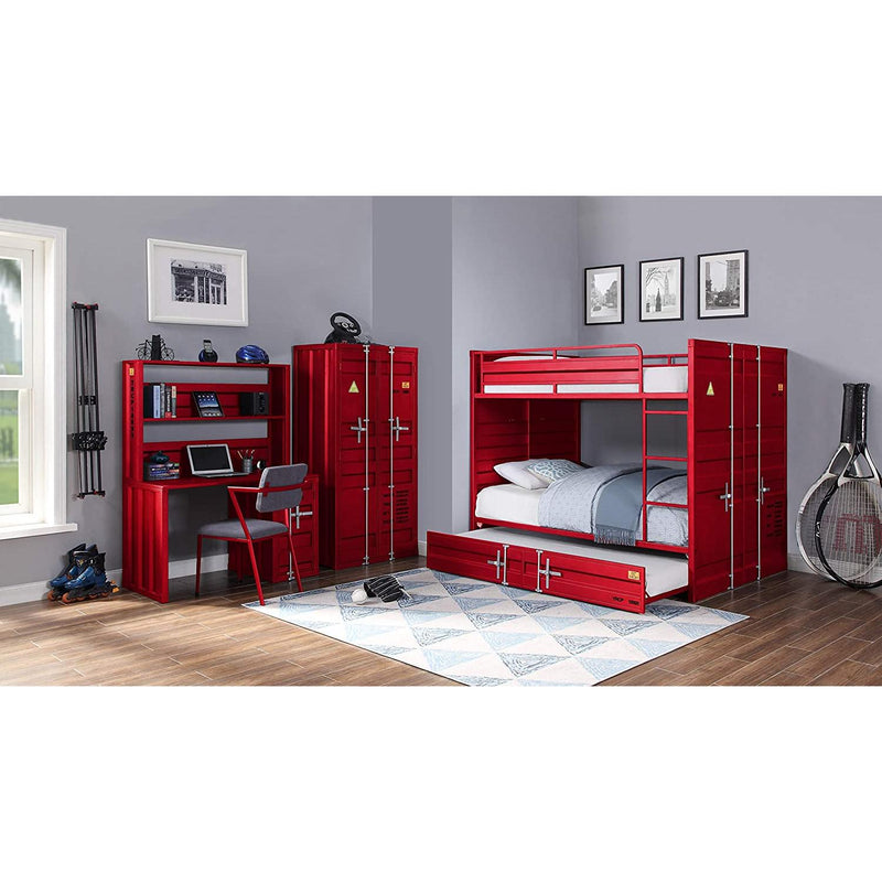 Acme Furniture Cargo 37917 Desk & Hutch - Red IMAGE 5