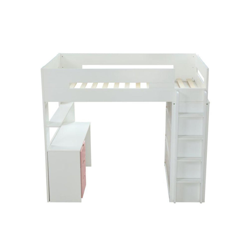 Acme Furniture Nerice 38040 Loft Bed - White & Pink IMAGE 4