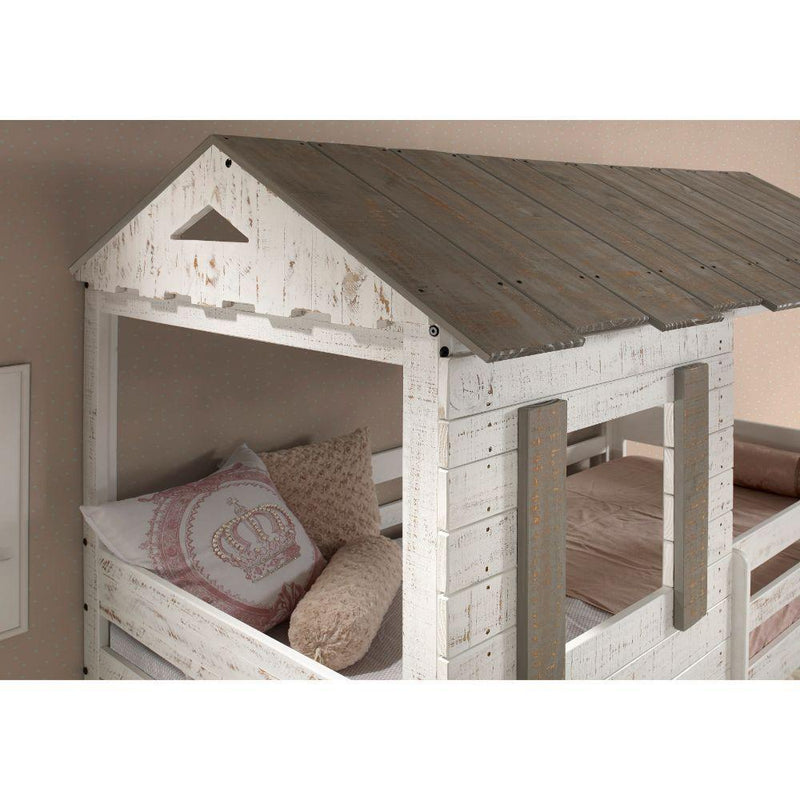 Acme Furniture Darlene 38135 Twin Over Twin Bunk Bed - Rustic White IMAGE 2