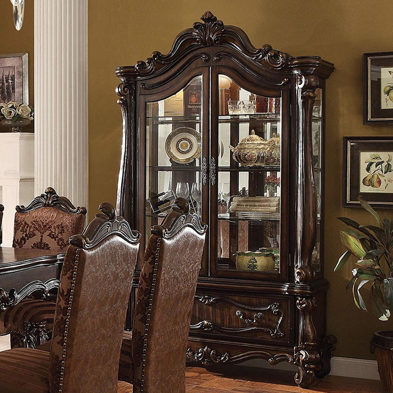 Acme Furniture Versailles 61158 Curio Cabinet - Cherry Oak IMAGE 2