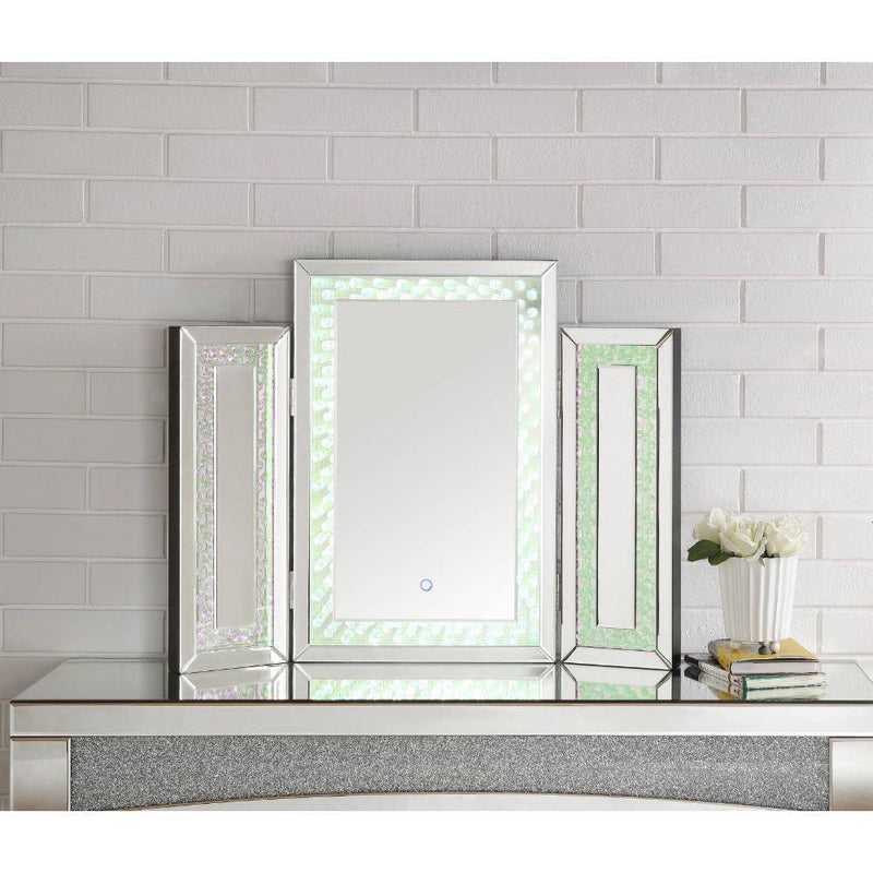 Acme Furniture Nysa 97732 Trifold Mirror with LED IMAGE 4