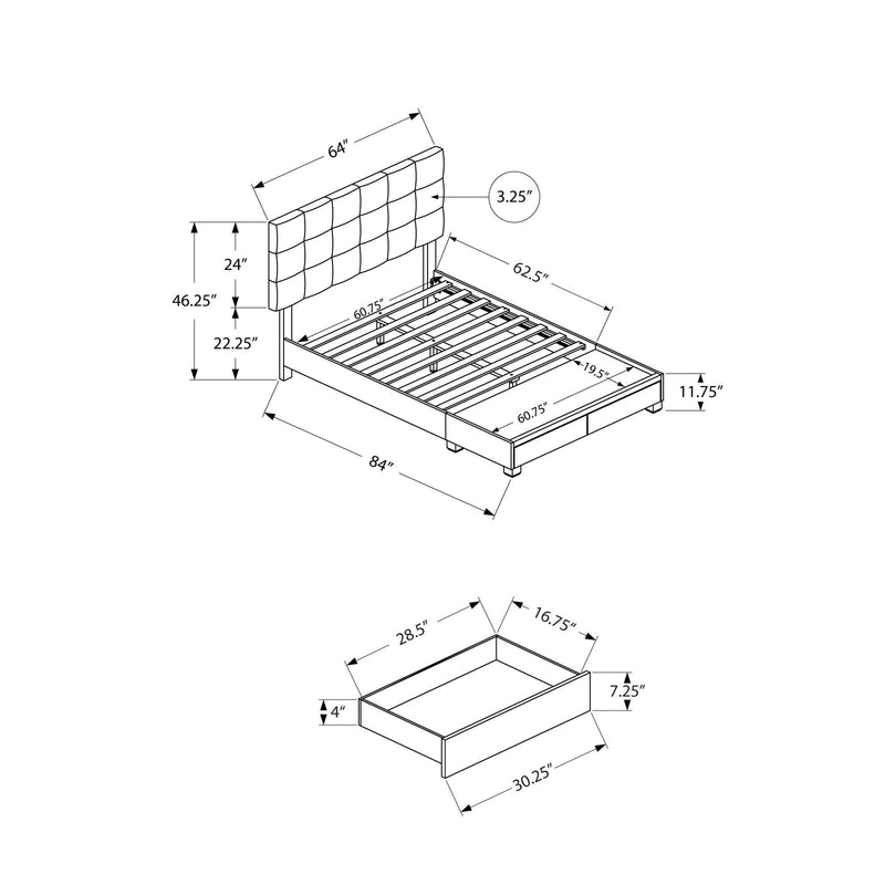 Monarch Queen Upholstered Platform Bed with Storage I 6021Q IMAGE 5