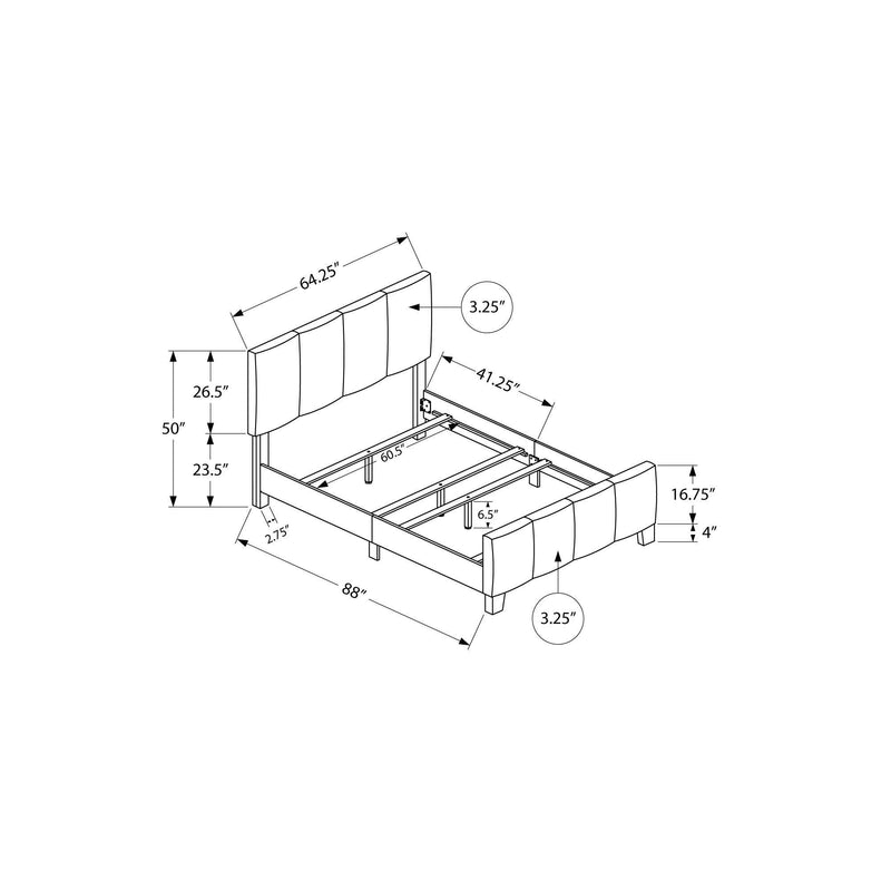 Monarch Queen Upholstered Platform Bed with Storage I 6025Q IMAGE 5