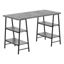 Monarch I 7526 Computer Desk - Grey Stone-Look/Black IMAGE 1
