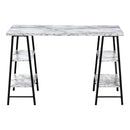 Monarch I 7527 Computer Desk - White Marble-Look/Black IMAGE 2