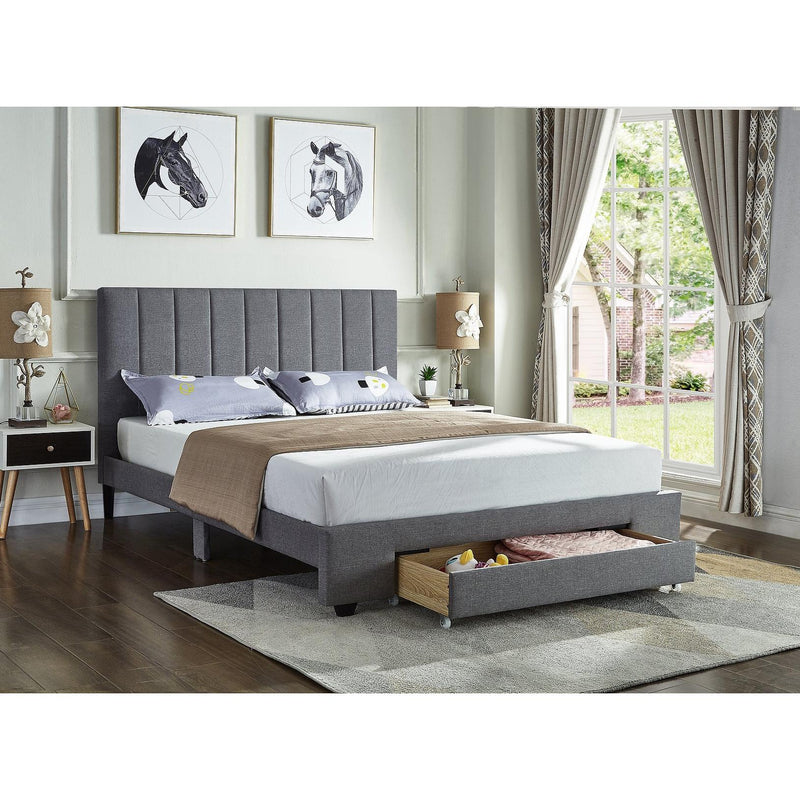 IFDC Full Upholstered Platform Bed with Storage IF 5483 - 54 IMAGE 2