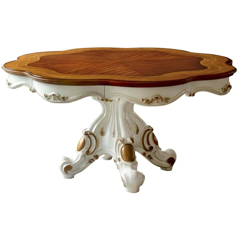 Acme Furniture Round Picardy Dining Table with Pedestal Base 63470 IMAGE 2