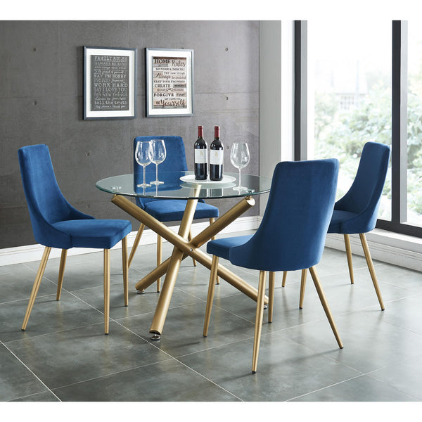 Worldwide Home Furnishings Carmilla 5 pc Dinette 207-353GD_BLU IMAGE 1