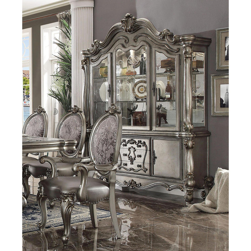 Acme Furniture Versailles 66838 Curio Cabinet - Antique Platinum IMAGE 1