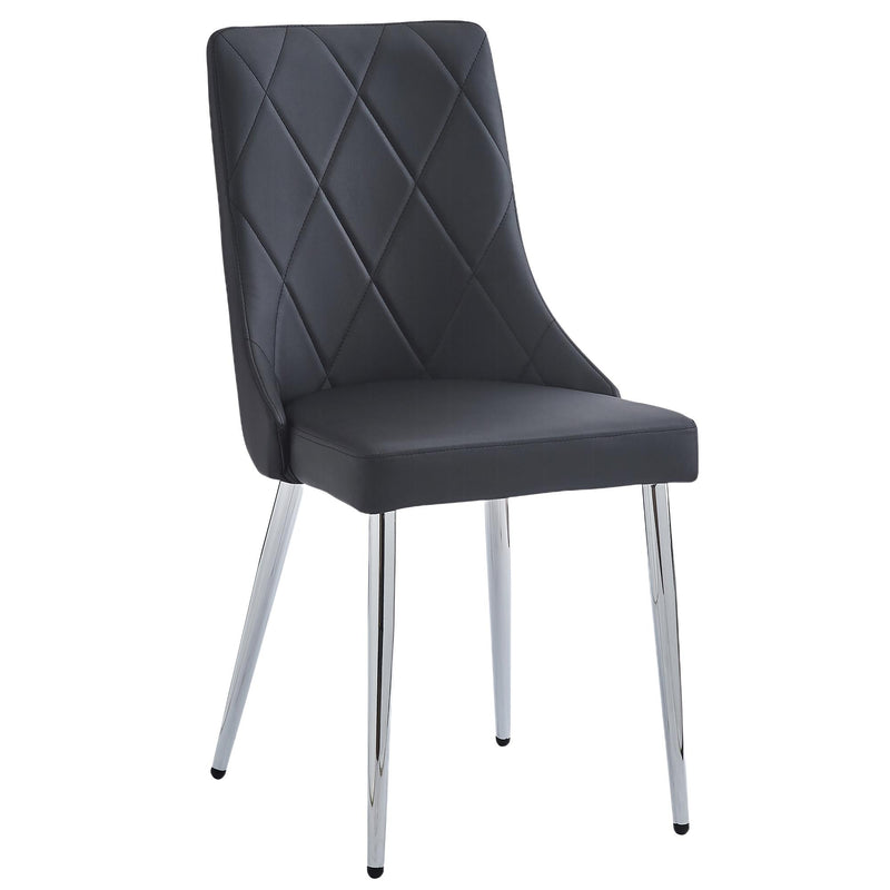 !nspire Devo 202-087BK Dining Chair - Black and Chrome IMAGE 1