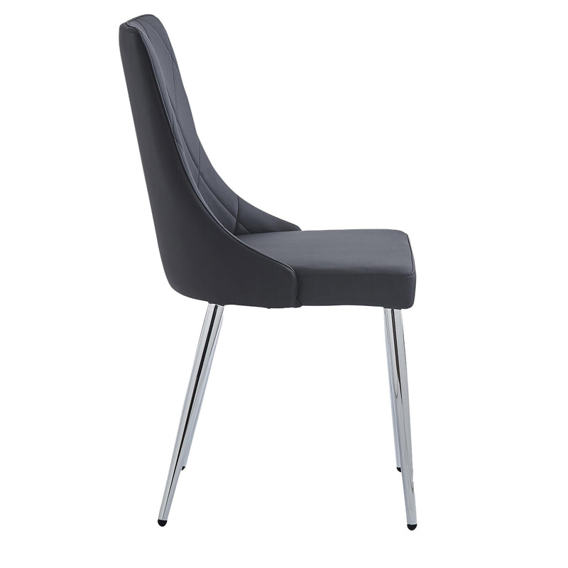 !nspire Devo 202-087BK Dining Chair - Black and Chrome IMAGE 4