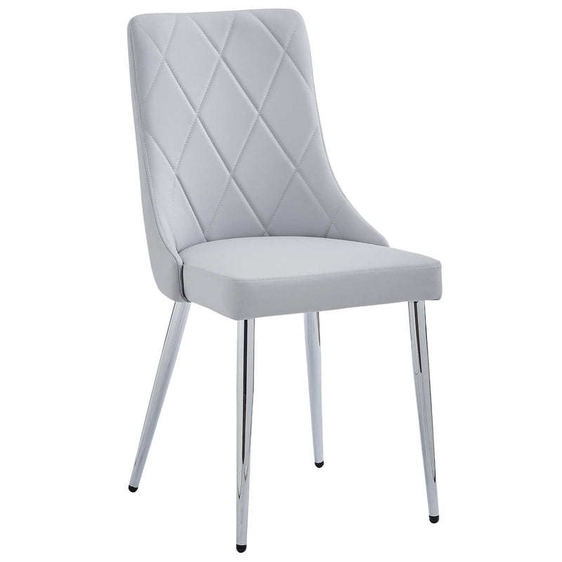 !nspire Devo 202-087LG Dining Chair - Light Grey and Chrome IMAGE 1