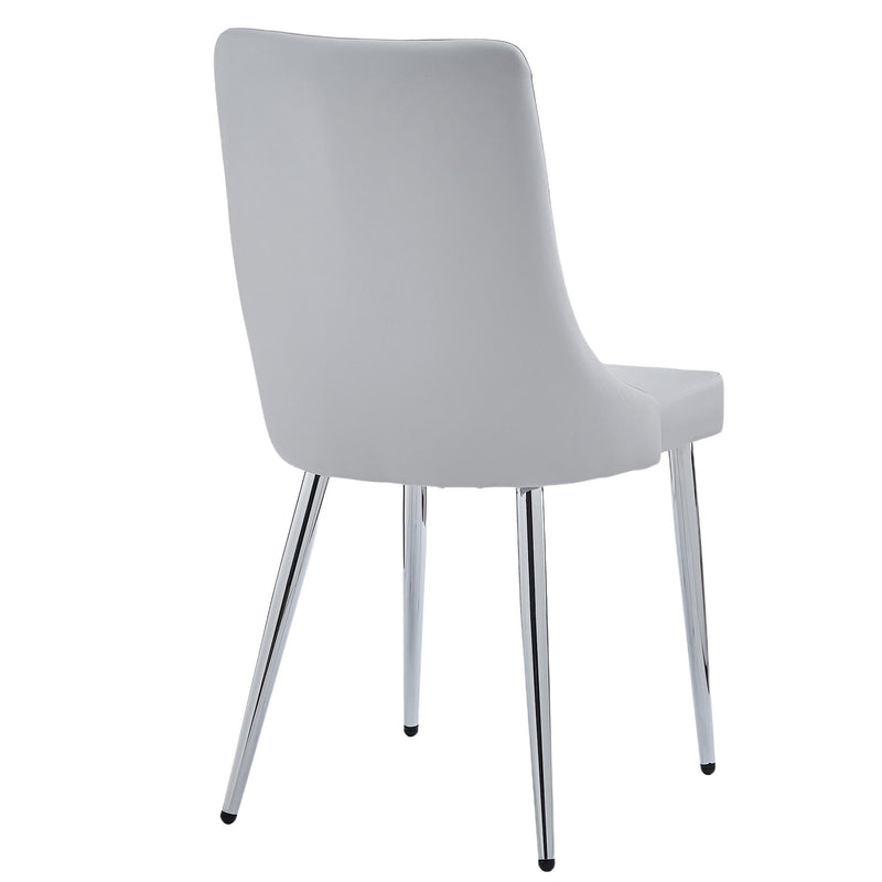 !nspire Devo 202-087LG Dining Chair - Light Grey and Chrome IMAGE 3