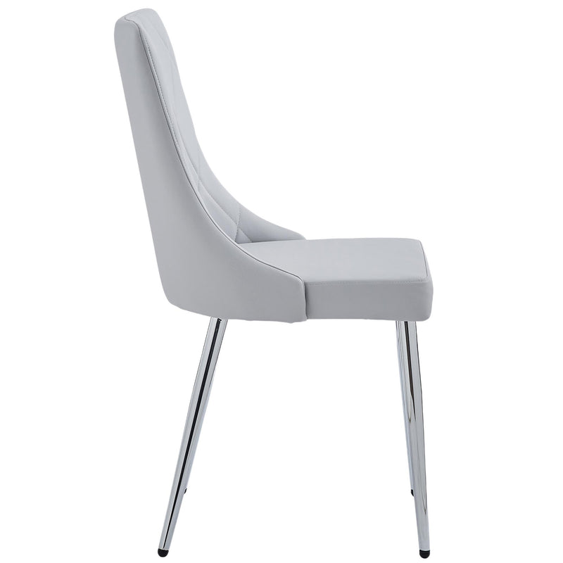 !nspire Devo 202-087LG Dining Chair - Light Grey and Chrome IMAGE 4