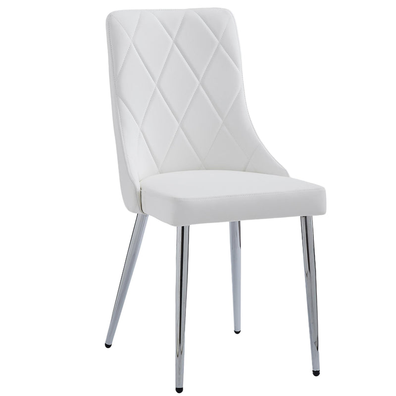 !nspire Devo 202-087WT Dining Chair - White and Chrome IMAGE 1