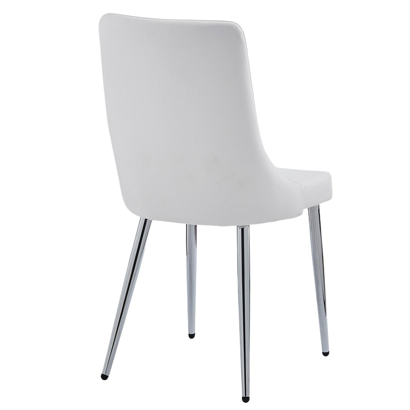 !nspire Devo 202-087WT Dining Chair - White and Chrome IMAGE 3