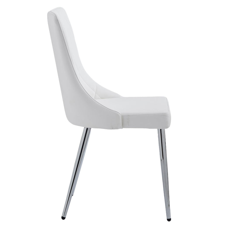 !nspire Devo 202-087WT Dining Chair - White and Chrome IMAGE 4