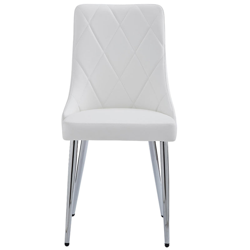 !nspire Devo 202-087WT Dining Chair - White and Chrome IMAGE 5