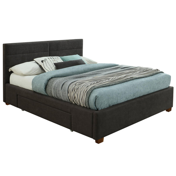 !nspire Emilio 101-633Q-CH 60" Queen Platform Bed w/Drawer - Charcoal IMAGE 1
