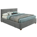 !nspire Emilio 101-633Q-LG 60" Queen Platform Bed w/Drawer - Light Grey IMAGE 1