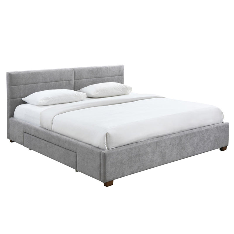 !nspire Emilio 101-633K-LG 78" King Platform Bed w/Drawers - Light Grey IMAGE 1