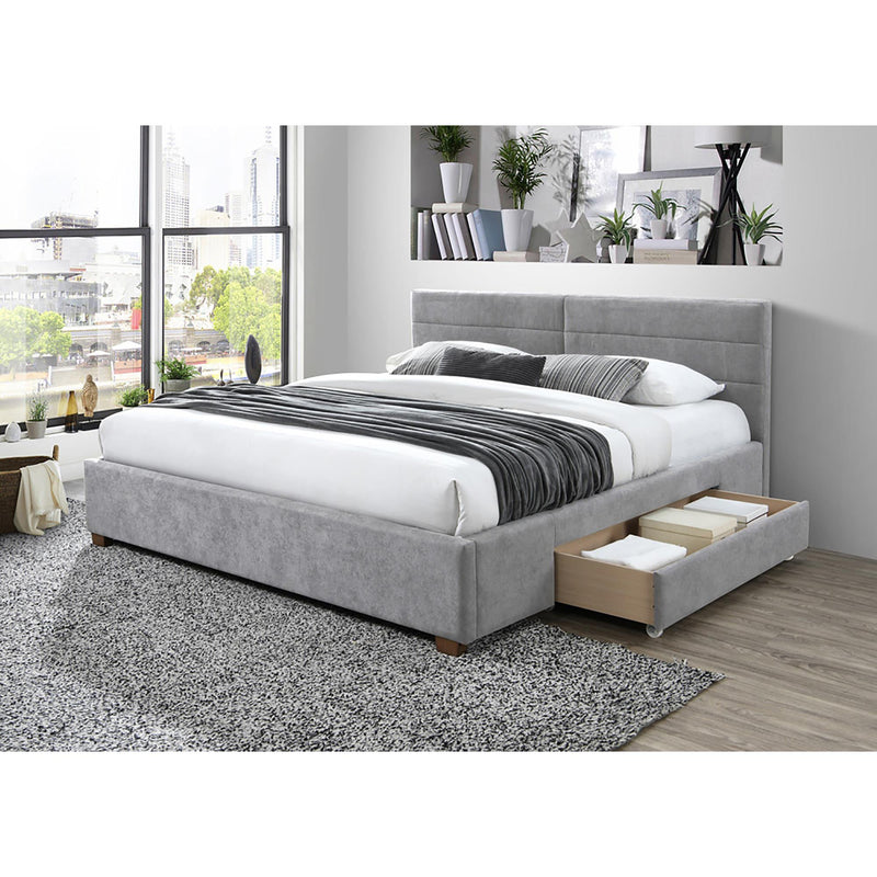 !nspire Emilio 101-633K-LG 78" King Platform Bed w/Drawers - Light Grey IMAGE 2